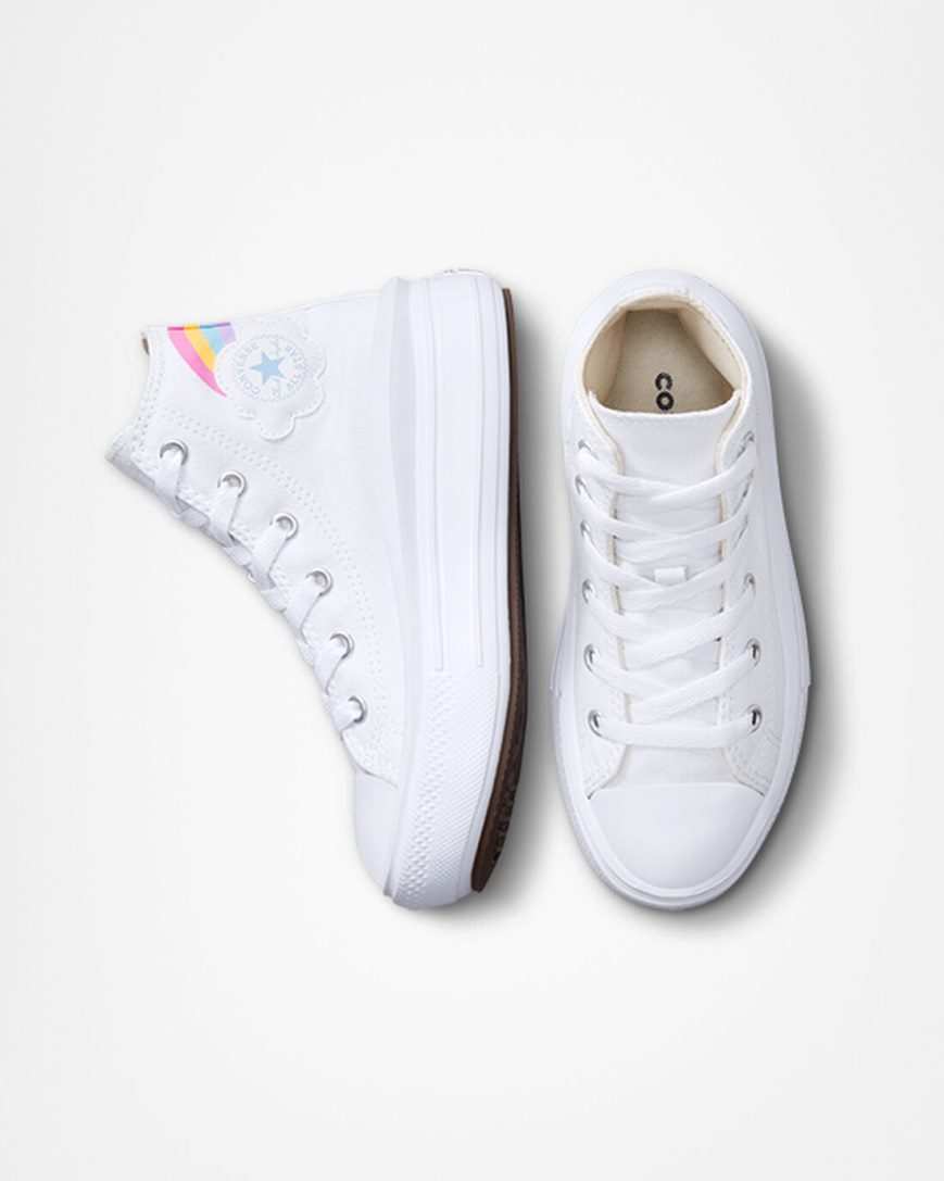 Topanky Na Platforme Converse Chuck Taylor All Star Move Rainbow Cloud Vysoke Dievcenske Biele Modre Ruzove | SK UXDSM8